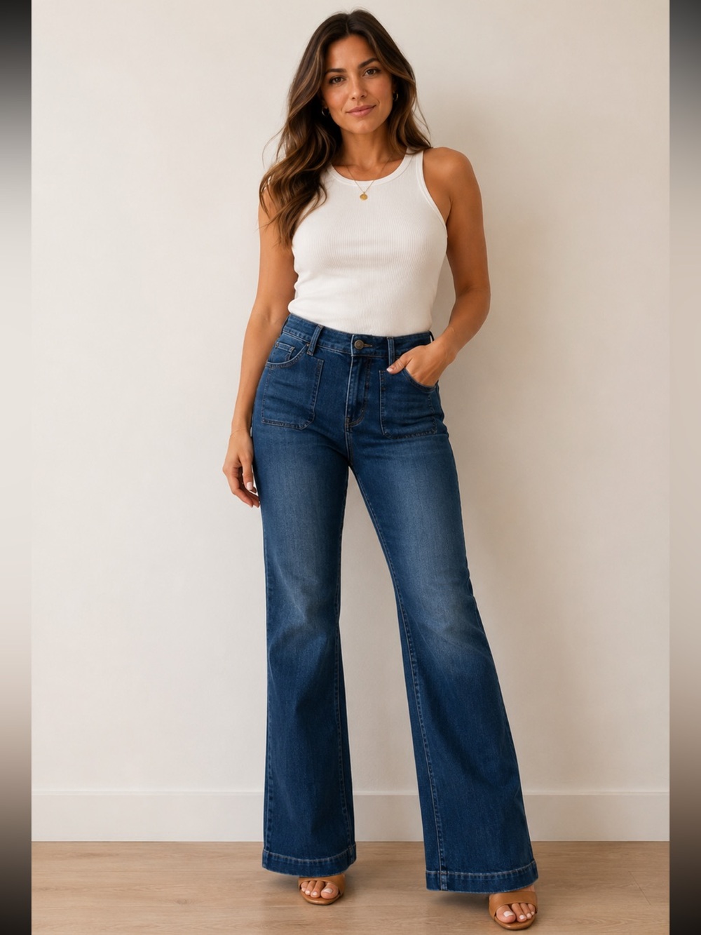 Our Republic For All Jeans Blue Flare Stretch Denim Pants Size 12 Mid Rise